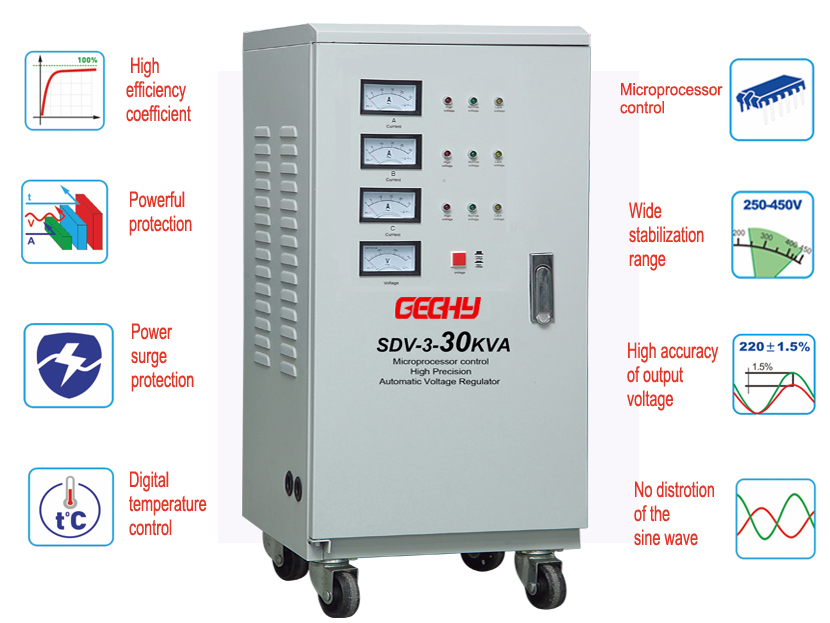 Gechy Three Phase SVC 30KVA Voltage Stabilizer